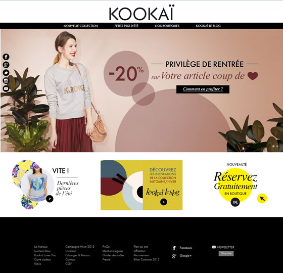 18 grandes marques sous magento : Kookai