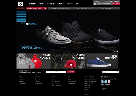 Site Magento DC Shoes 18 grandes marques sous magento : DC shoes réalise