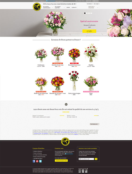 Interflora : qui sème les fleurs, récolte Magento Boutique Interflora Magento
