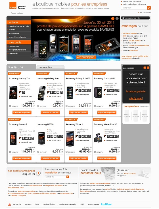 Orange : site Magento Commerce 18 grandes marques sous magento : Orange